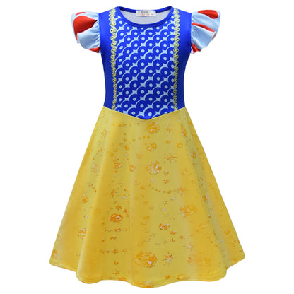 Kids Princess Dress Ruffle Sleeve Shirt Girls Birthday Dress Up Outfit