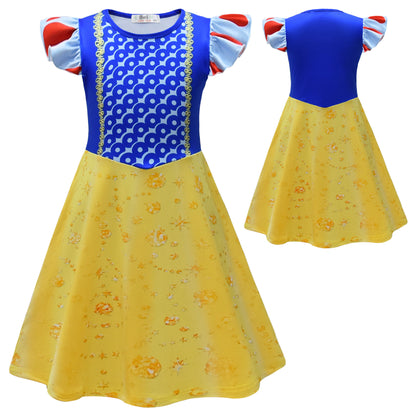 Kids Princess Dress Ruffle Sleeve Shirt Girls Birthday Dress Up Outfit