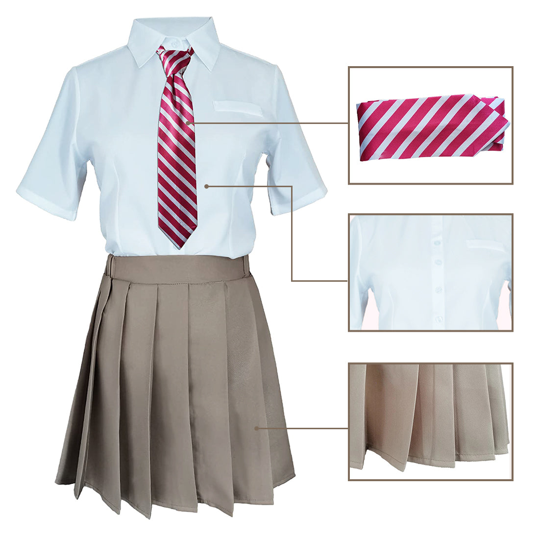 Tachibana Hinata Costume Anime Girl School Uniform Dress Set for Women