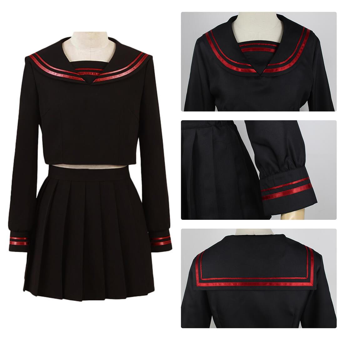 Yuzuha Shiba Costume Female School Girl Cosplay Outfit Sailor School Uniform