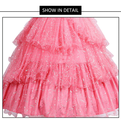 Women Deluxe Glinda Dress Pink Princess Cosplay Costume