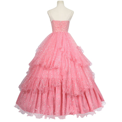 Women Deluxe Glinda Dress Pink Princess Cosplay Costume